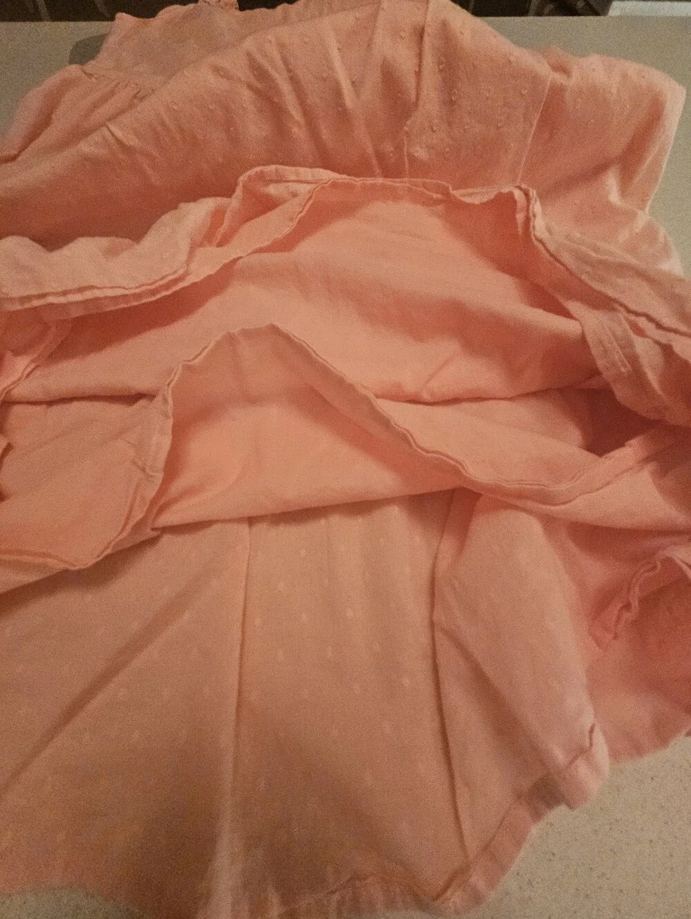 Gap Kids SZ XXL Peach Sundress Swiss Dot Lined Shirred Back Midi Length